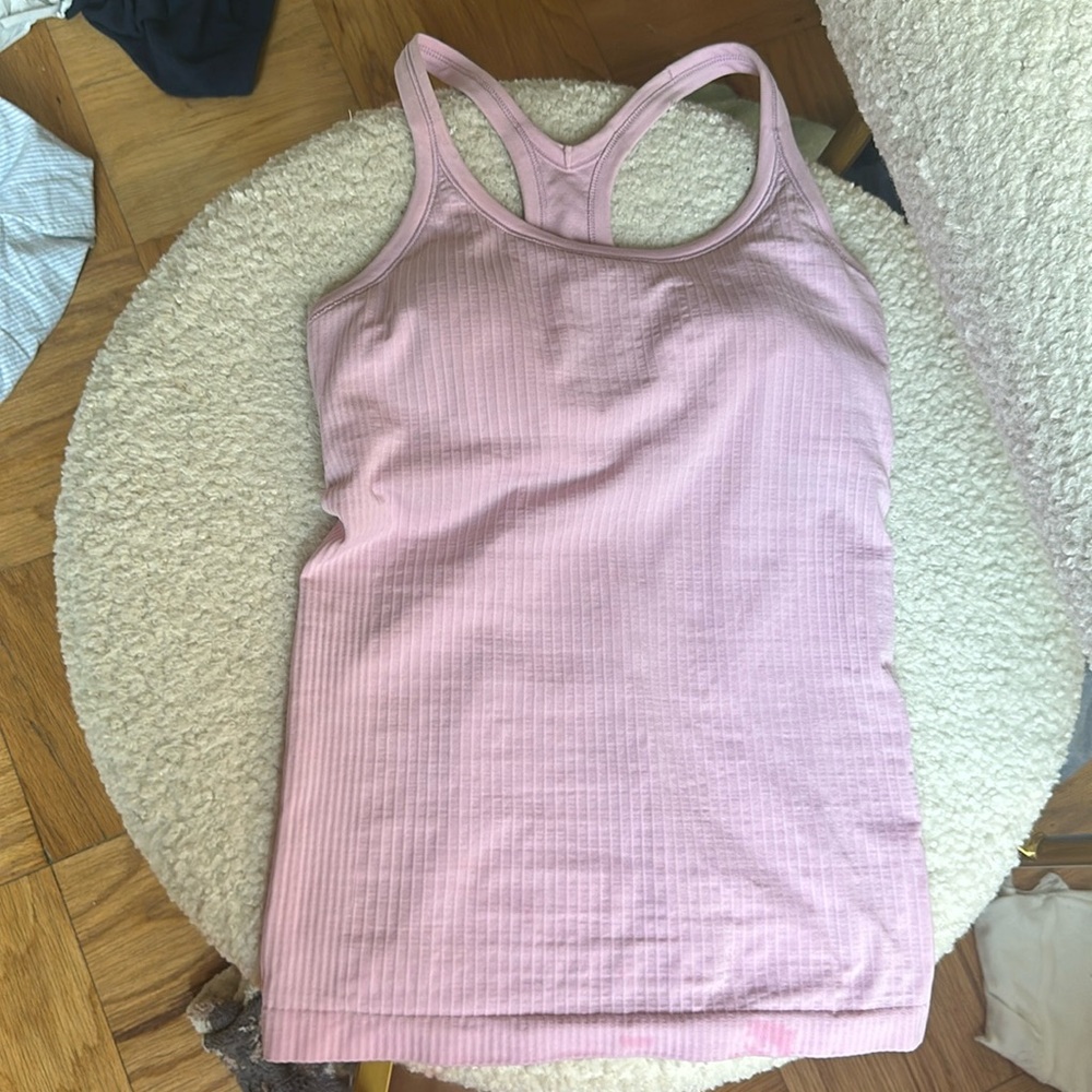 Lululemon pink ebb to street tank size 6 (b- c cup)